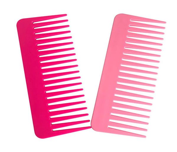 Bunte, breit gezahnte Haarbürsten lassen sich leicht durch große, dicke, trockene oder nasse Haarbürsten kämmen3729750