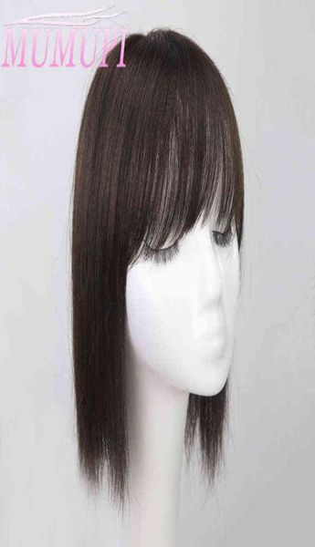 MUMUPI Frauen Natürliche Farbe Glattes Haar Bang Fransen Top Verschlüsse Haarnadeln Natürliche Haar Clip In Toupet Haarteile 2101084385450