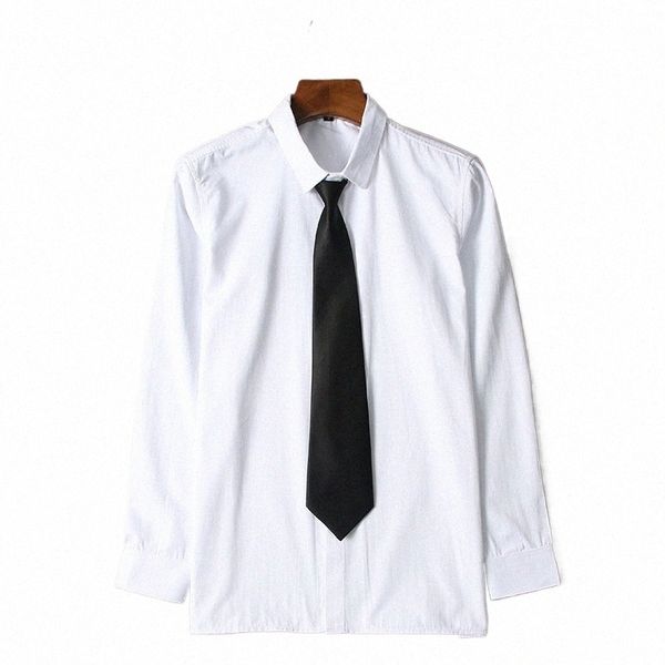 Homens JK Uniforme Gravata Estudantes Camisas Accories Trendy All-Match Estudante V-Pescoço Branco Camisa Colarinho Seta Forma Gravata 2022 m8qr #