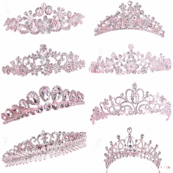 Best Selling Nupcial Fascinators Com Rhineste Head Pieces Crystal Bridal Headbands Tiaras Crowns Wedding Hair Accories u44E #