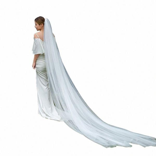 Hochzeitszubehör 3 Meter 2-lagiger Hochzeitsschleier Weiß Elfenbein Einfacher Brautschleier mit Kamm Hochzeitsschleier Heißer Verkauf Z3kL #