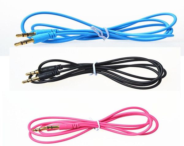 1m 3ft 35mm cabo de áudio aux macho para macho estéreo extensão do carro cabo de áudio colorido para iphone 6s sansung mp3 fone de ouvido alto-falante co1369182