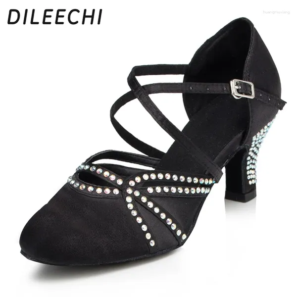 Sapatos de dança dileechi o diamante feminino latino/moderno sola macia feminino inverno e outono saco pés dança de salão