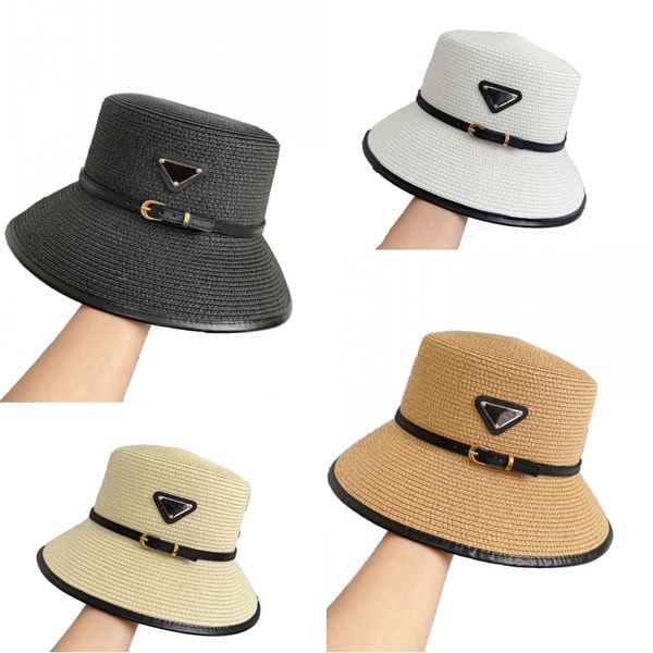 Berretti e cappelli firmati per uomo cappello di paglia di lusso intrecciato triangolo gorra traspirante marrone nero casquette cappello da vacanza firmato alla moda casual squisito hg144