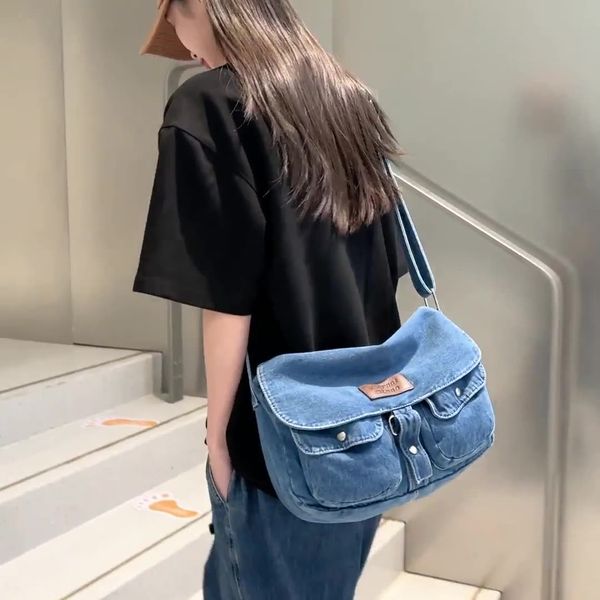 Denim Hobo Crossbody Bags Kadınlar için Yeni Trendler Çantalar Çanta Çok Cepleri Omuz Çantaları Messenger Çantası Büyük Kapasite Toates YFA2173