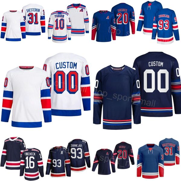 Hockey 2024 Stadium Series 23 Maglia Adam Fox 72 Filip Chytil 79 KAndre Miller 24 Kaapo Kakko 21 Barclay Goodrow 8 Jacob Trouba Blu Navy Bianco Uomo Donna Gioventù