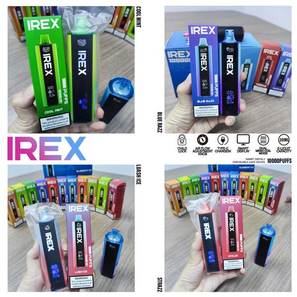 Bester E-Liquid Irex 10000puff Vape 2% 5% Nikotinnetzspule mit Grit-Bildschirm-Einweg-Vape