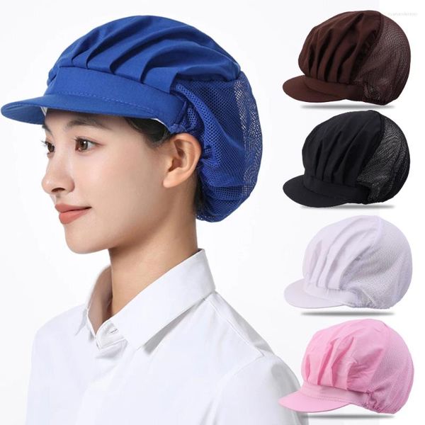 Berretti Cappelli da lavoro in rete traspirante Donna Uomo Cappellini copricapo Cappello da officina Servizio di ristorazione Berretto da forno Visiere da cucina Berretto