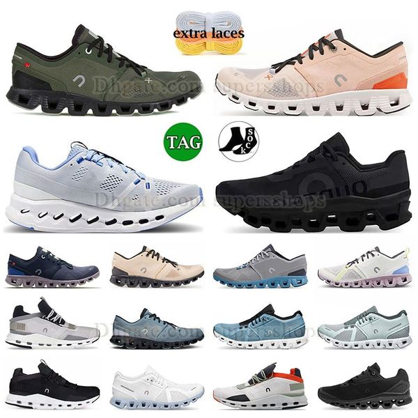 Top Sapatos de Designer de Designer de alta qualidade Sapatos de corrida Surfista de couro nuvens nuvens 3 3x Novas Dhgates OC Sapatos de caminhada em nuvem femininos Treinadores azuis leves