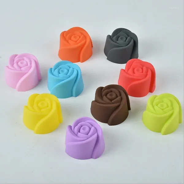 Moldes de cozimento 8 peças flor rosa bolo molde cupcake forro ferramenta estêncil forma pastelaria sabão chocolate muffin silicone biscoito cozinha