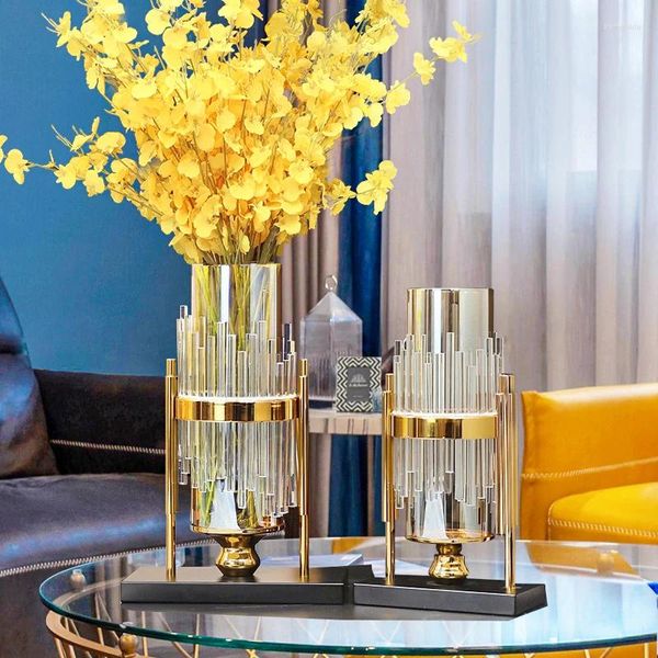 Vasos luz luxo cristal vaso de vidro decoração moderna sala estar arranjo flor corredor tv gabinete mesa jantar decorações