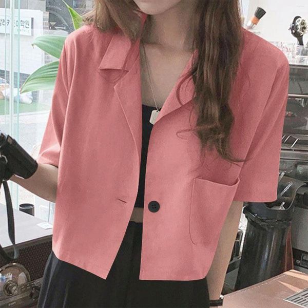Женские блузки Harajuku, винтажные рубашки с короткими рукавами, женские однотонные простые офисные женские летние рубашки, топы, шикарные универсальные топы в корейском стиле