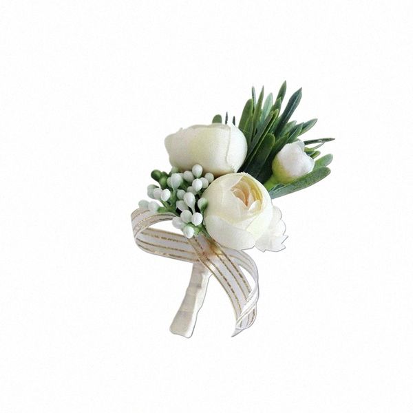 Boutnieres Rosas De Seda Branca Corsage Artificial Frs Corsage Groomsmen Dama De Honra Casamento Prom Party Roupas Acessórios q0wN #