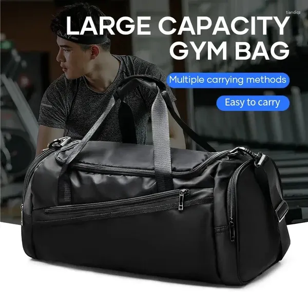 Sacos ao ar livre Likros Sports Gym Bag Travel Duffel com compartimento de sapatos para homens mulheres 40L leve treino dobrável