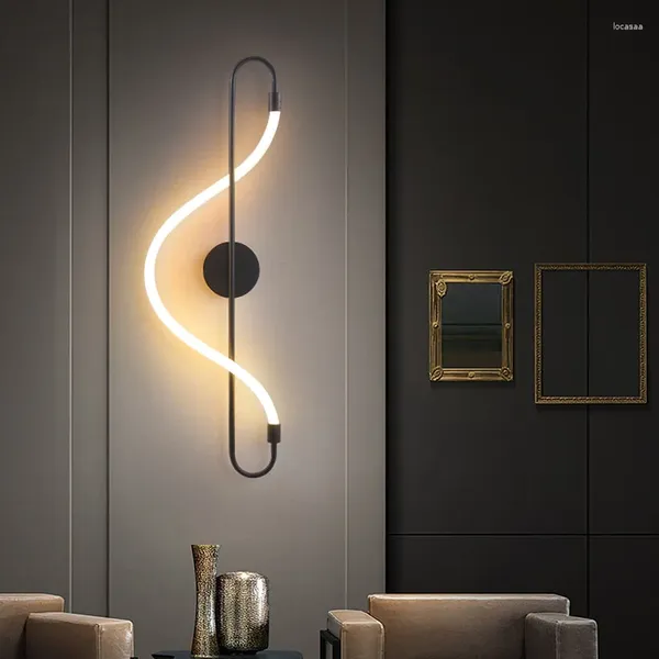 Duvar lambası televizyon arka plan ışık lüks zarif yatak odası başucu modern basit yaratıcı kişilik şerit lambalar