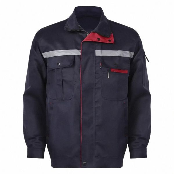 Damen-Er-Ärmel-Uniform, Arbeitskleidung, LG-Reparaturmann, Herren, reflektierender Streifen, Mechaniker-Shop, Fabrik, Top, Auto-Jacke für 49sR #