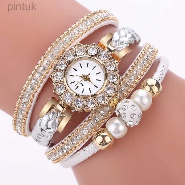 Relógios de pulso top marca de luxo mulheres relógios moda nova vintage tecer envoltório quartzo casual relógio de pulso pulseira para senhoras reloj mujer 24329