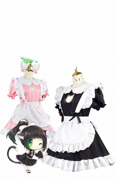 cos-mart Anime Cute Cat Maid Costume Cosplay Dr Kitty Gioco Cameriere Uniforme scolastica Set Abbigliamento quotidiano XXL Finzione x20X #