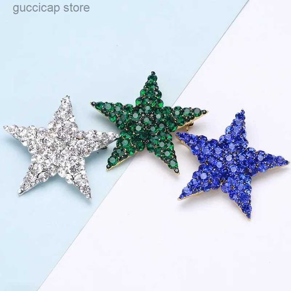 Pins Broches Dmari Mulheres Broche Estilo Coreano Moda Big Strass Starfish Pentagrama Lapela Pin Elegante Acessórios de Festa Jóias de Luxo Y240329