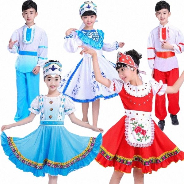 Mulheres clássicas Meninas Traditial Russian Natial Costume Modern Stage Boy Chinese Dance Costume Princ Children Party Dr 97iK #