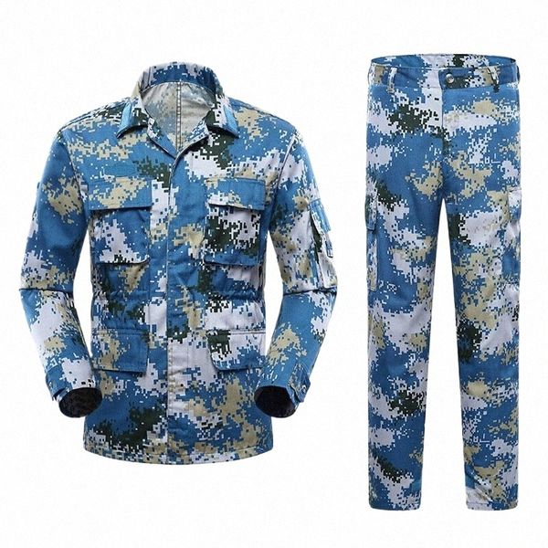 Uniformi militari per l'uomo Lg manica addestramento tattico abbigliamento esterno Camoue combattimento esercito vestito Militar Soldier Work Wear s1KT #