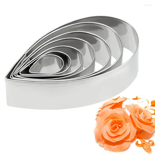 Moldes de cozimento Pétala de Rosa Bolo Cortador de Biscoito Molde de Pastelaria Molde de Aço Inoxidável 7 pçs/set Ferramentas de Decoração Fondant Biscoito