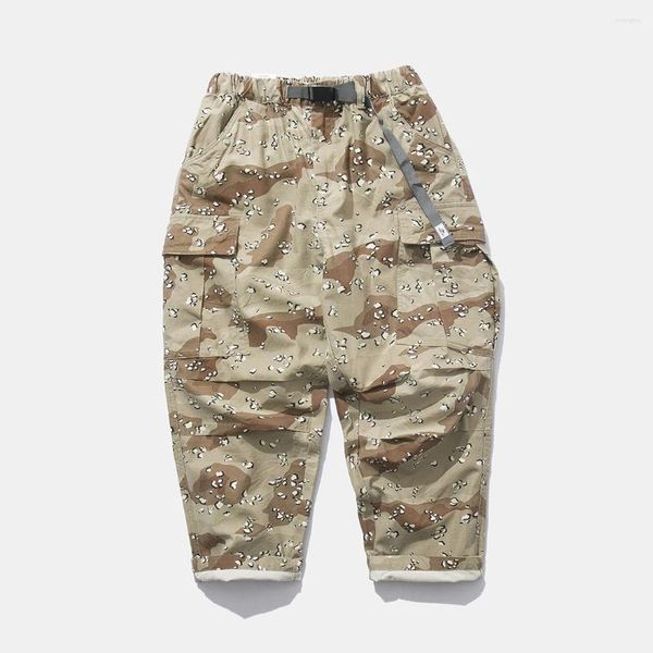 Männer Hosen Wüste Camouflage Muster Uniform Arbeitskleidung Für Männer Frühling Im Freien Multi Taschen Kordelzug Lose Gerade Hosen DCU