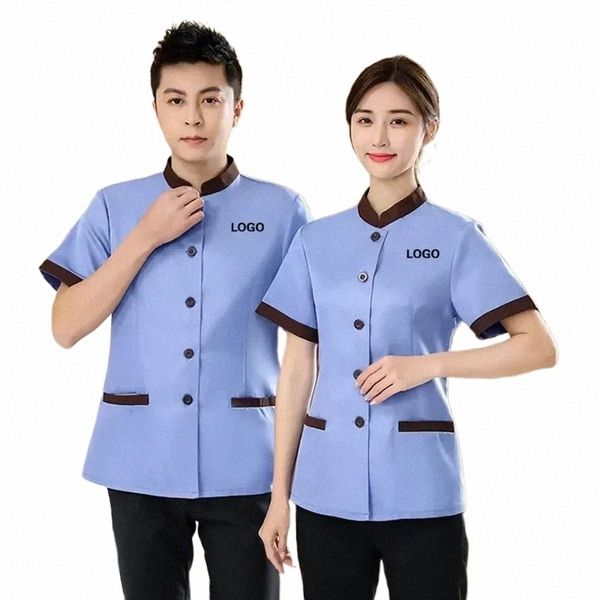 Hotel Ladies Costume Top Uniformi Cameriere Pedicure Vestiti Dishwer Lavoro Camicia Pulizia Ristorante Housekee Personale femminile r6tX #