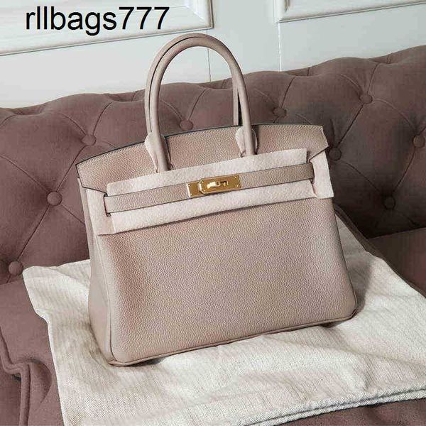 Borsa di design Bk Borsa in pelle Cucita Filo di cera Fatto a mano Platino Borsa da donna in borsetta 30 cm Togo Pelle di vacchetta Tortora Grigio