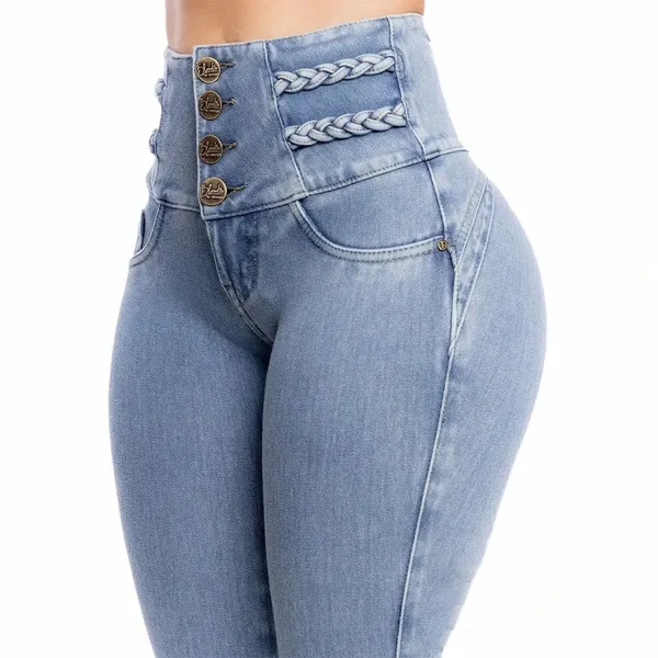 fi Gamba sottile Jeans elastici Donna Vita alta Pantaloni skinny in denim Pantaloni oversize Sha Butt Lift Jeans m8pe #