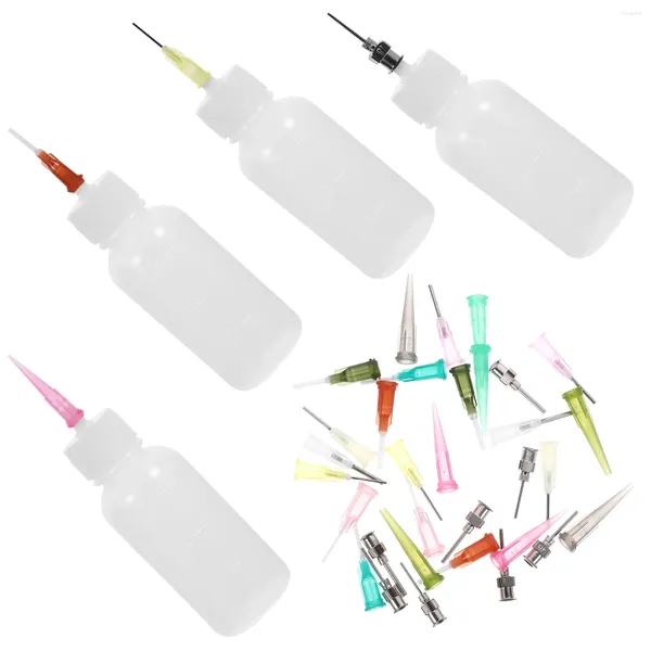 Garrafas de armazenamento 4 Pcs Dropper Set Agulha Ponta Aplicador Garrafa Silicone Livre Plástico Multi-funcional DIY Artesanato