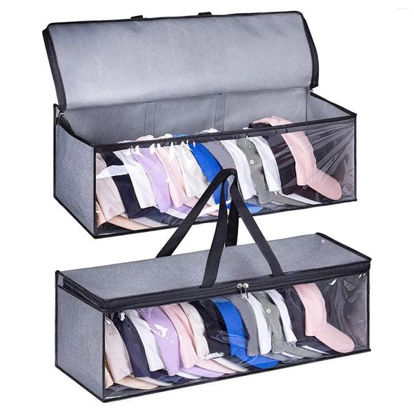 Borse portaoggetti Custodia organizer per cappelli trasparente con maniglie per il trasporto Rack per donne in viaggio a casa