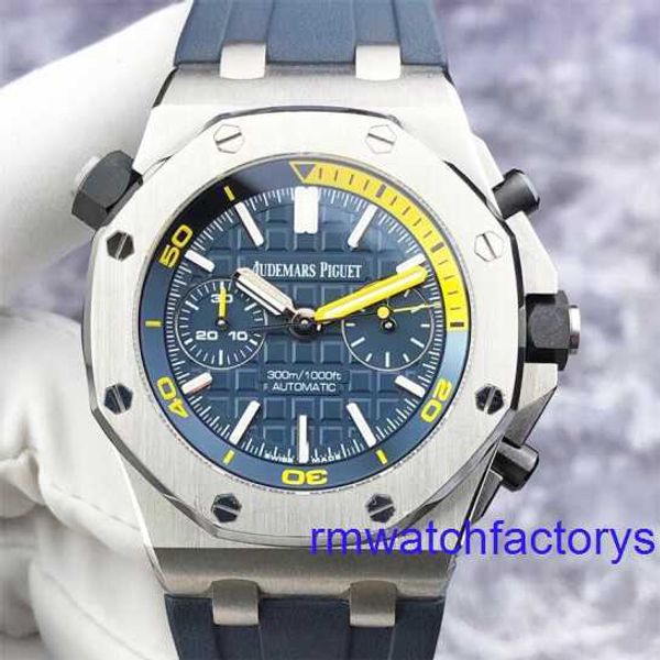 AP-Armbanduhr für Damen, Royal Oak Offshore-Serie 26703ST, Herrenuhr, blaues Zifferblatt, gelber Tauchring, 42 mm automatische mechanische Uhr
