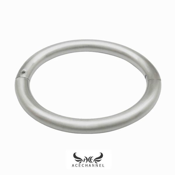 Acechannel Matt gebürsteter Edelstahl, abschließbare Handgelenk- und Fußfesseln, Armreif, Stahlhandgelenke, Modeschmuck, Armbänder, Manschette Q07218W