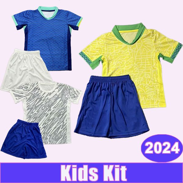 2024 BRASILIEN Kinder-Fußballtrikot BREMER RICHARLISON L.PAQUETA VINI JR BREMER FABRICIO B Home Away GK Kinder-Fußballtrikots Uniformen