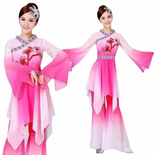 Yeni Fan Dans Kıyafetleri Klasik Giysiler Yangko Dans Kostümleri Yetişkin Çin Halk Dans K8KT#