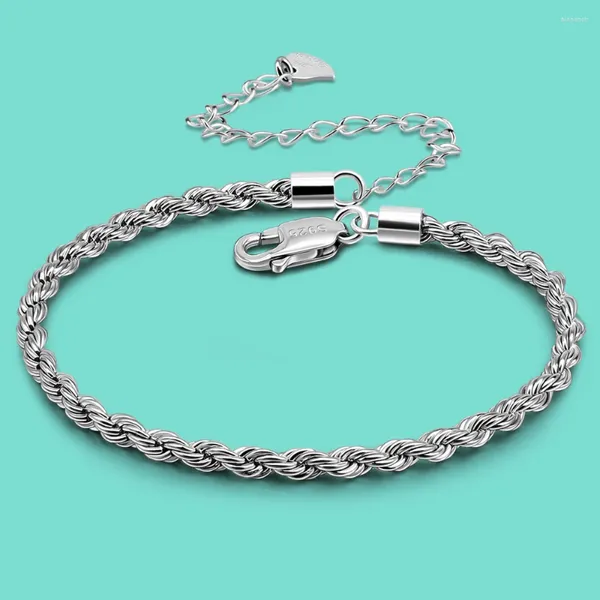 Fußkettchen Glänzende 925 Sterling Silber Kette Fußkettchen Für Frauen Männer Mode Weben Kreuz Knöchel Armband Barfuß Sandalen Fuß Schmuck Geschenk