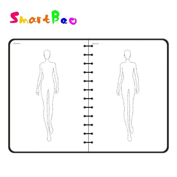 A5 Mulheres Design de Moda Notebook Modelo de Corpo Humano A4 Homens Esboço Estilo Renderizações Roupas Designer Ferramentas 50 Folhas Paper120G 240329