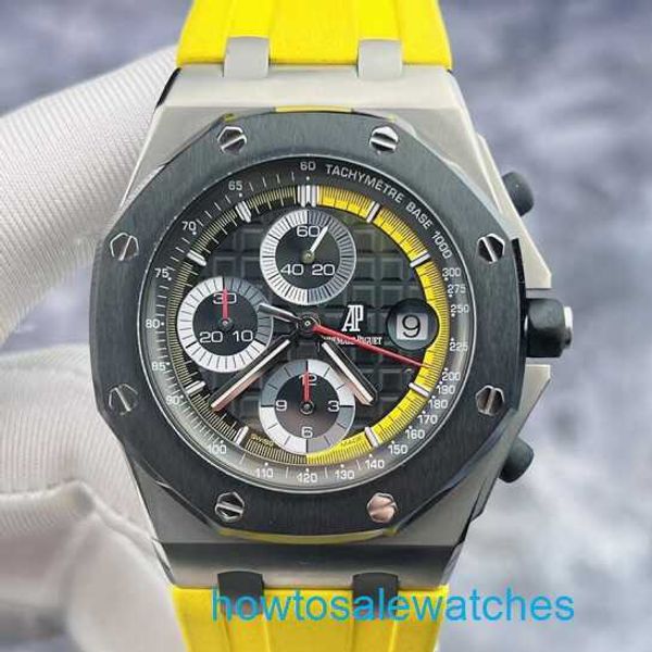 Herren-AP-Armbanduhr Royal Oak Offshore Series 26207IO Herrenuhr Limited Edition Titan Schwarz und Gelb Timing 42 mm automatische mechanische Uhr