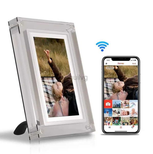 Digitale Fotorahmen Neueste 32G Frameo APP-Steuerung Acryl 5 Zoll WIFI Touchscreen Digitaler Fotorahmen Schreibtischalbum Elektronischer digitaler Bilderrahmen 24329