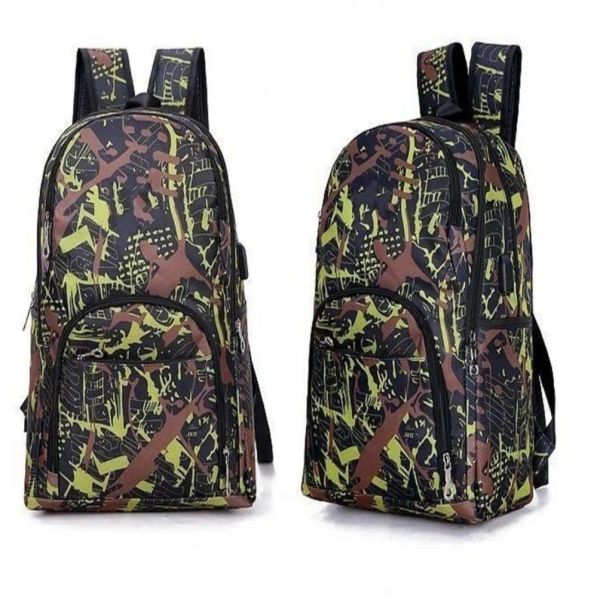 Mochila de camuflagem Oxford moderna e versátil com grande capacidade para deslocamento ao ar livre e mochila de viagem de lazer