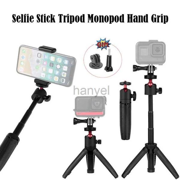 Selfie Monopods Katlanabilir Kutup Mini Tripod Monopod Montaj Saplama Kavrama 12 11 10 DJI Eylem 4 3 Kamera iPhone 15 14 Pro Max Tripod 24329