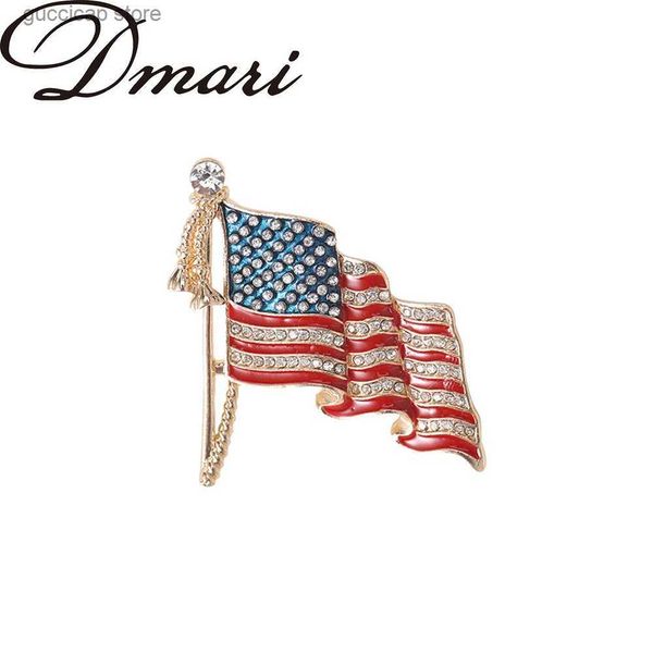 Pins Broschen Dmari Frauen Brosche Klassische Amerikanische Flagge Abzeichen Emaille Pin Festival Schmuck Zubehör Für Kleidung Y240329