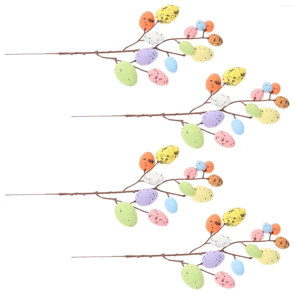 Vasi 4 pezzi steli di uova artificiali decorazione per feste di Pasqua novità rami di alberi