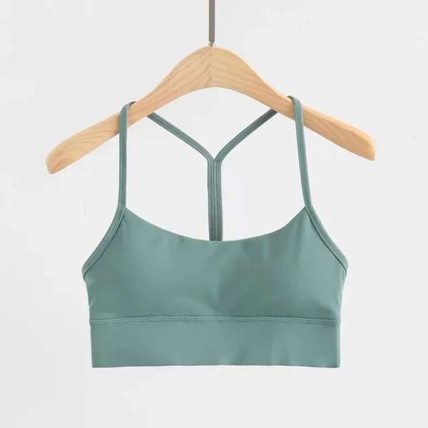 Lu Align Yoga Canotte Sexy Bretelle a Y Reggiseni Donna Palestra Allenamento Canotta sportiva Tessuto nudo Fitness Crop Intimo con imbottitura sul petto Lemon Sports 2024