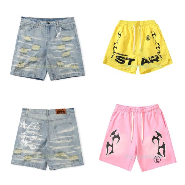 Neue Herren-Hellstar-Shorts, Designer-Herren-Badehose, schnell trocknend, klassische Strand-Hellstar-Badeshorts, Sommerurlaub, kurze Hose, Camo-Denim-Jeans, Hellstar-Shorts