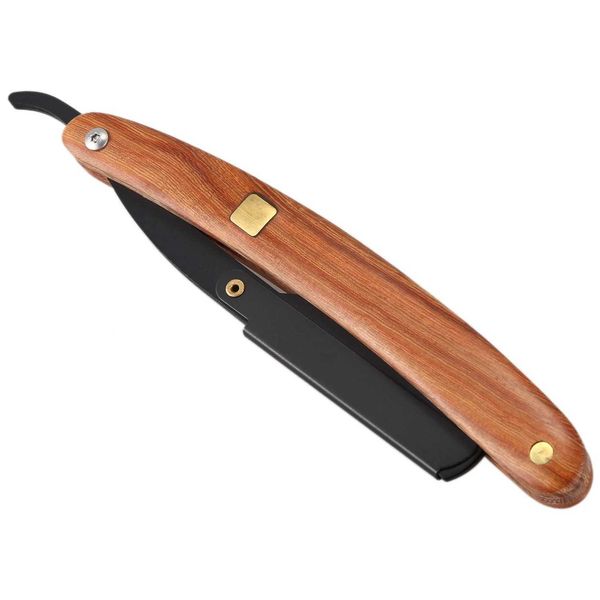 Electric Shavers Stainless Steel Straight Edge Razor Folding Shaver Knife Barber Razor Wooden Handle Facial Hair Eyebrow Beard Shave Shaving Tool 240329