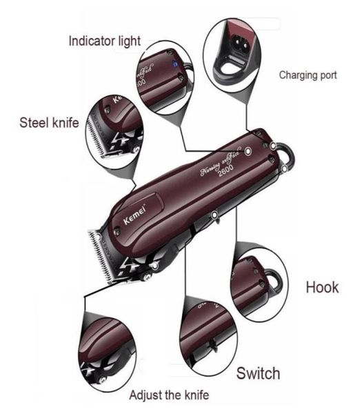 Kemei Professional Electric Hair Clipper Rehoargable Haircut Rasiermaschine KM260028015228245375