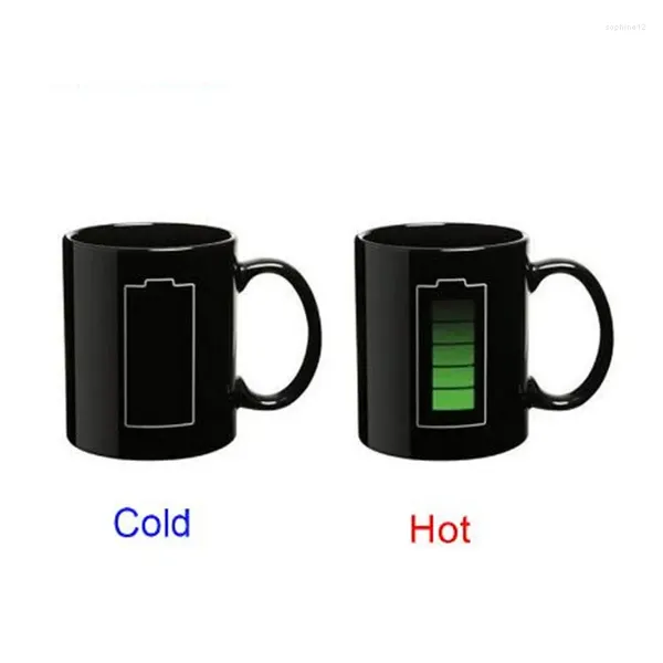 Кружки креативная волшебная кружка с батареей, положительная энергия, меняющая цвет чашка, керамическая чашка для обесцвечивания кофе, чая, молока, новинка, подарки