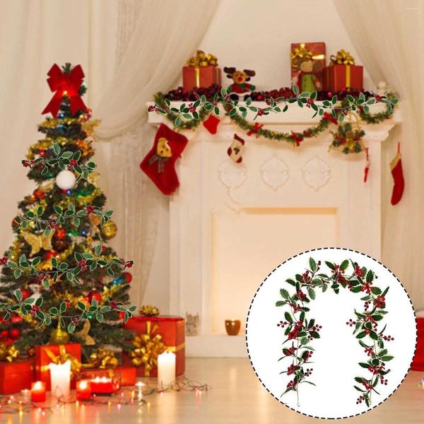 Flores decorativas Berry Flexível Feriado Decoração de Natal Vermelha para Guirlanda de Inverno Ano Arco de Casamento